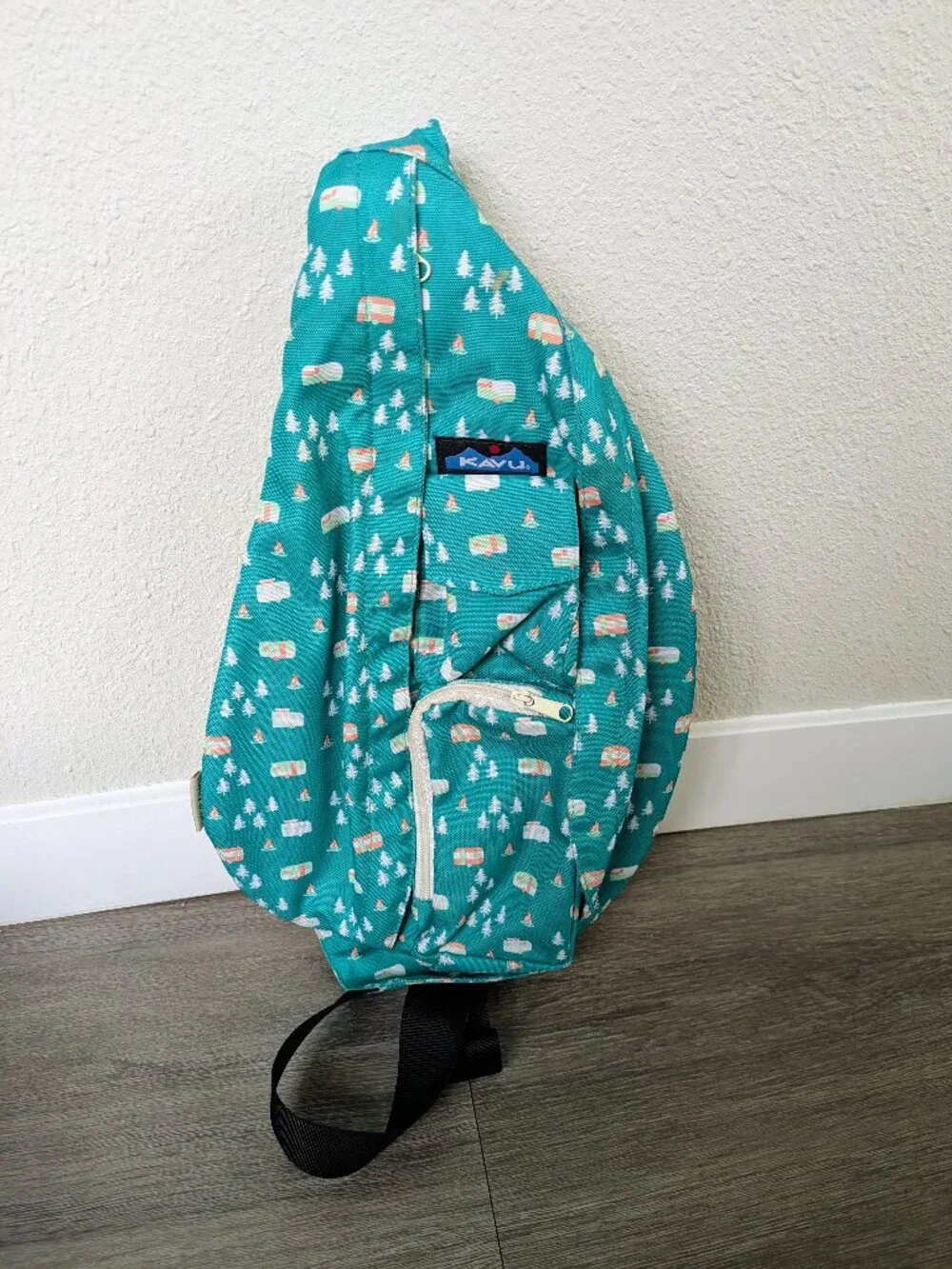Kavu Rope Sling, Teal Camping Print